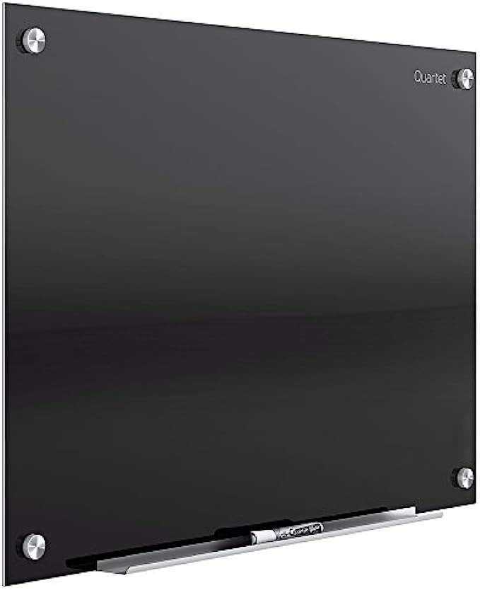 Quartet Glass Whiteboard, Magnetic Dry Erase White Board, 8&#039; x 4&#039;, Black Surface, Infinity (G9648B)